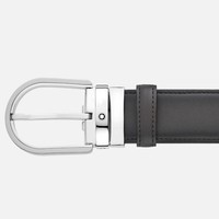 Ремінь Montblanc Horseshoe Buckle Grey 35 mm Leather Belt чорний 129437